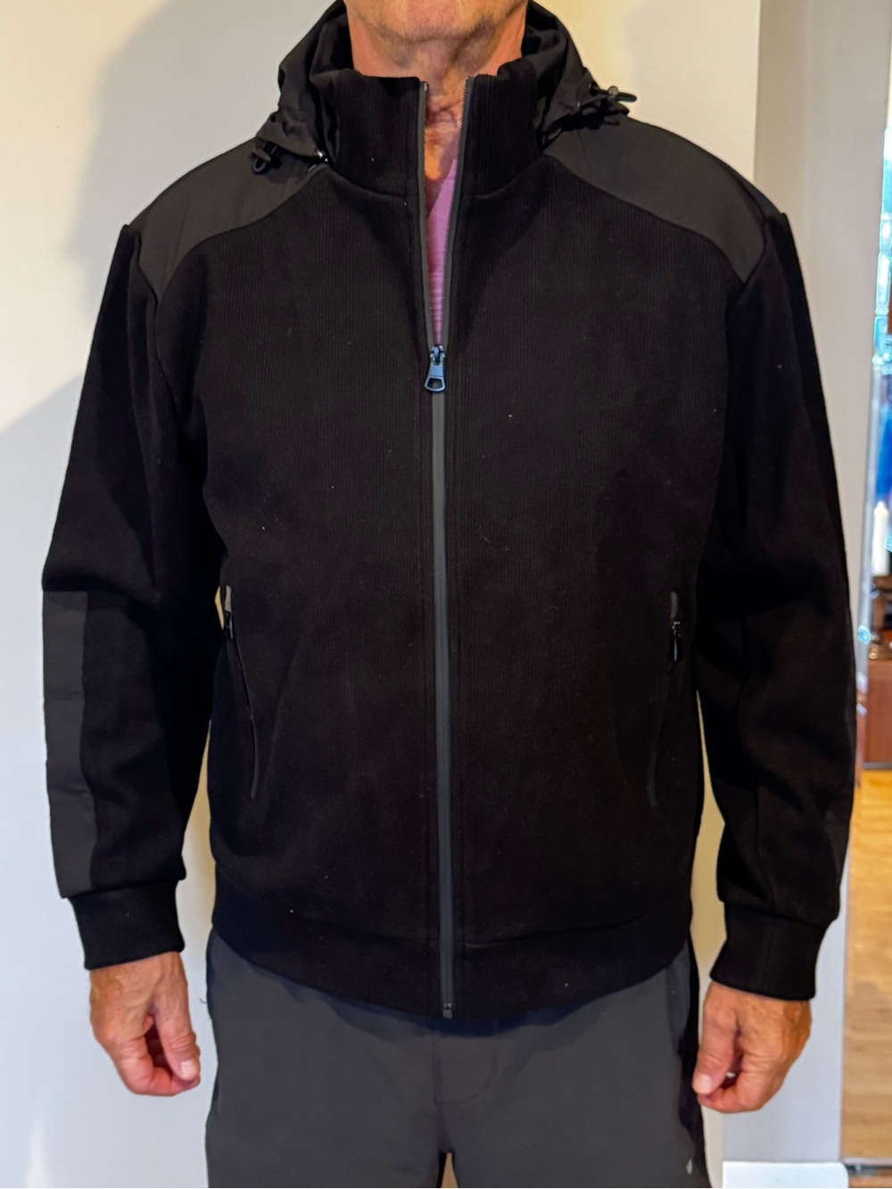 Karl Lagerfeld Black Lightweight Zip up with Removable Hood/ NWT / Men’s M